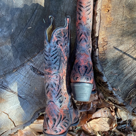 Corral Boots Beautiful Cutout Black Sequin Design Western Boho Boots - Picture 15 of 16